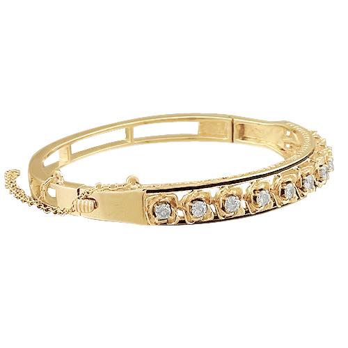 Petal Style Echt Diamant Gelbgold Armreif 3,30 Karat Schmuck