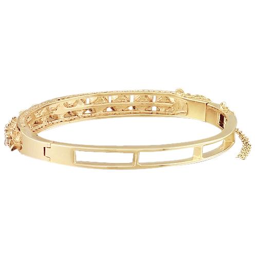 Petal Style Echt Diamant Gelbgold Armreif 3,30 Karat Schmuck