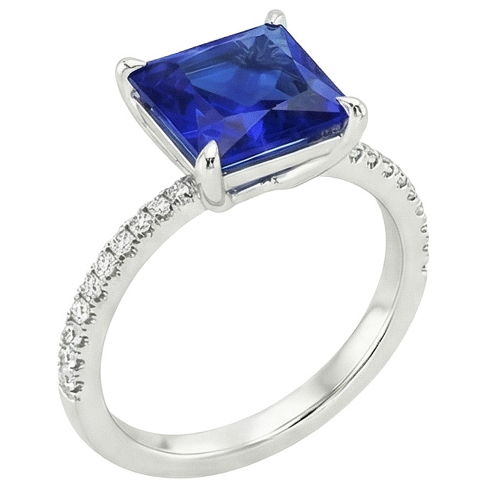 echter princess diamant 5.75Karat ring Seitenansicht