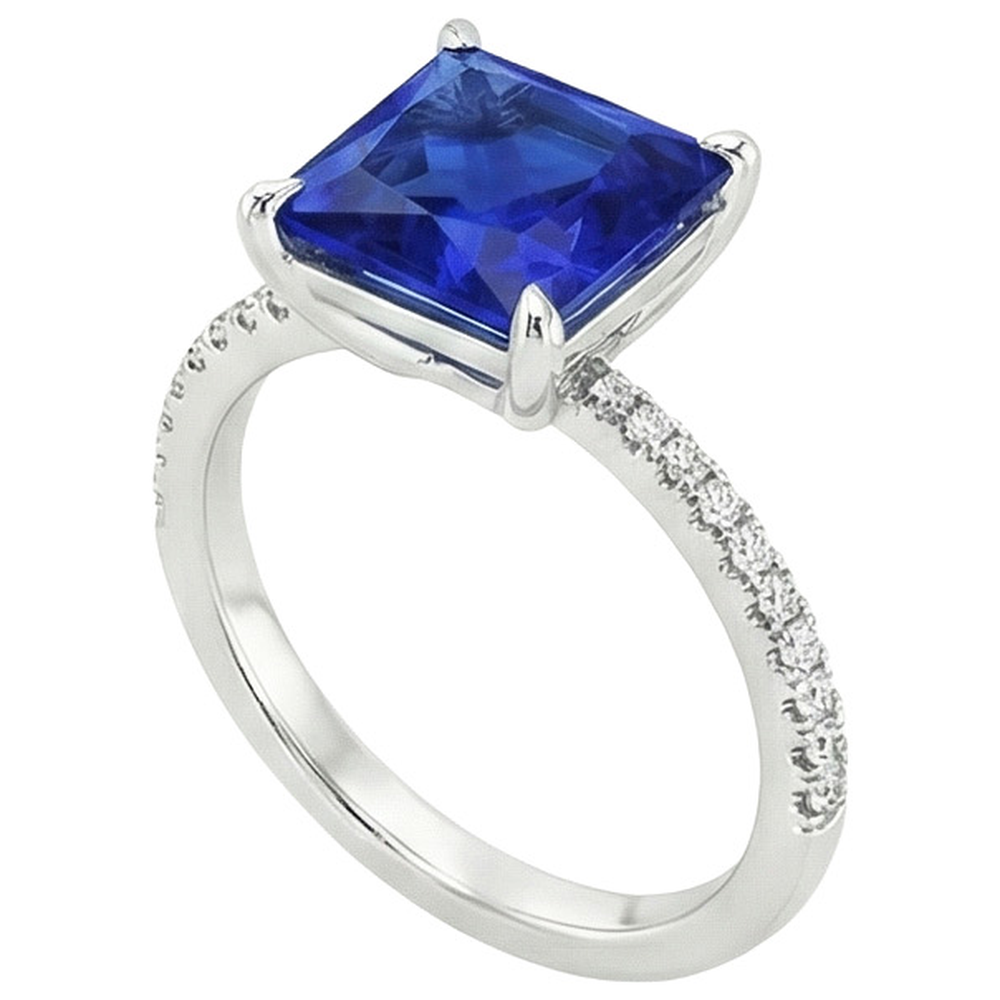 echter princess diamant 5.75Karat ring Draufsicht