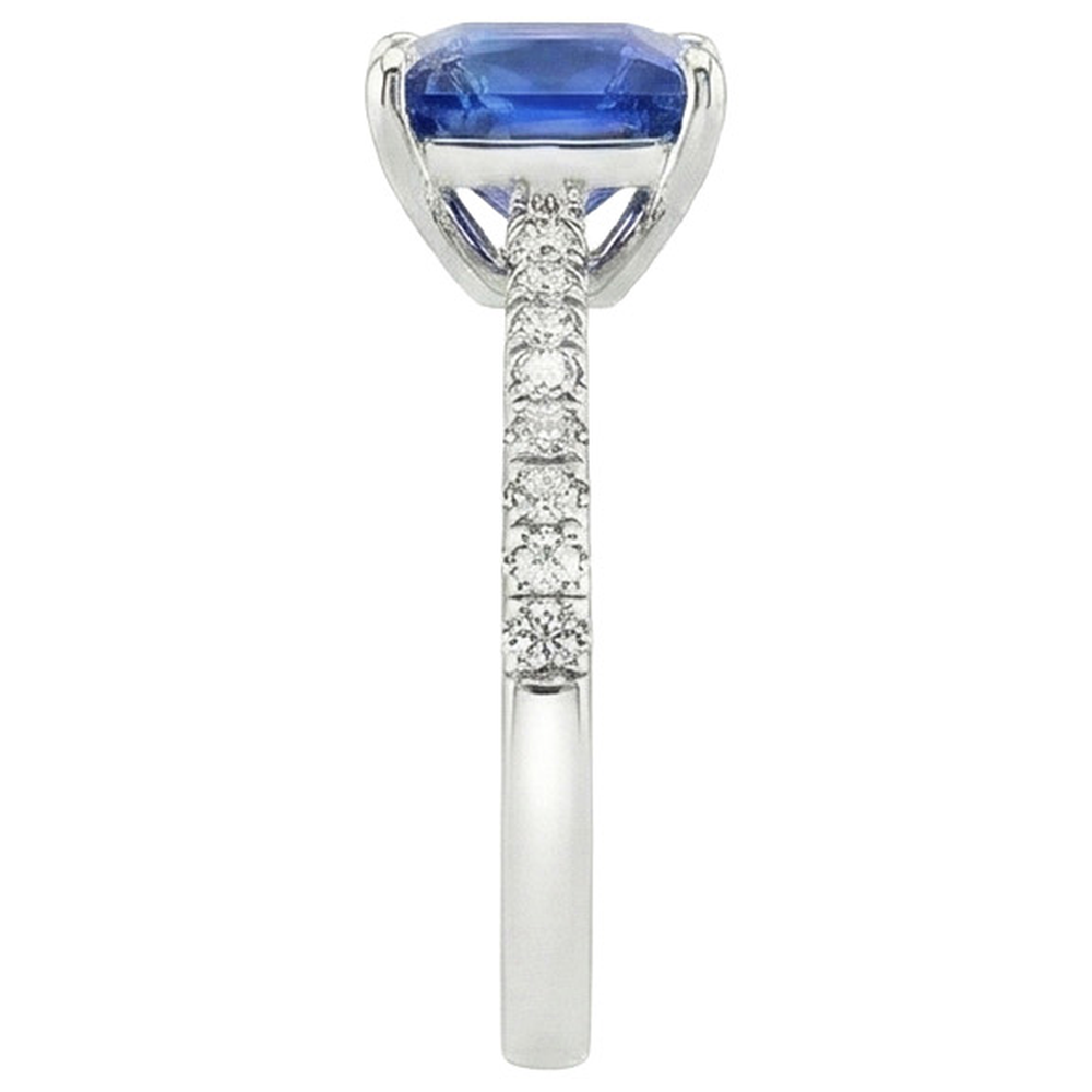 echter princess diamant 5.75Karat ring Profilansicht