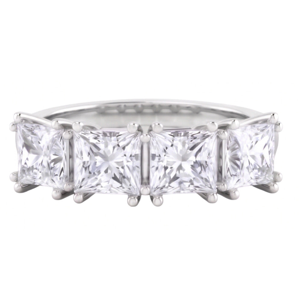 Princess Cut Diamond Jubiläumsring Band 3 Karat