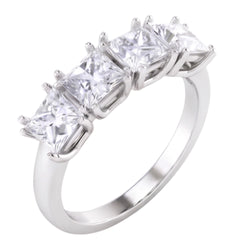 Princess Cut Diamond Jubiläumsring Band 3 Karat
