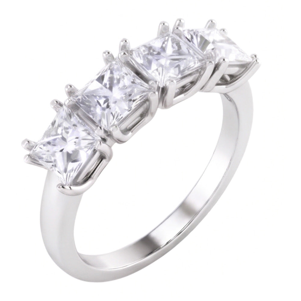 Princess Cut Diamond Jubiläumsring Band 3 Karat