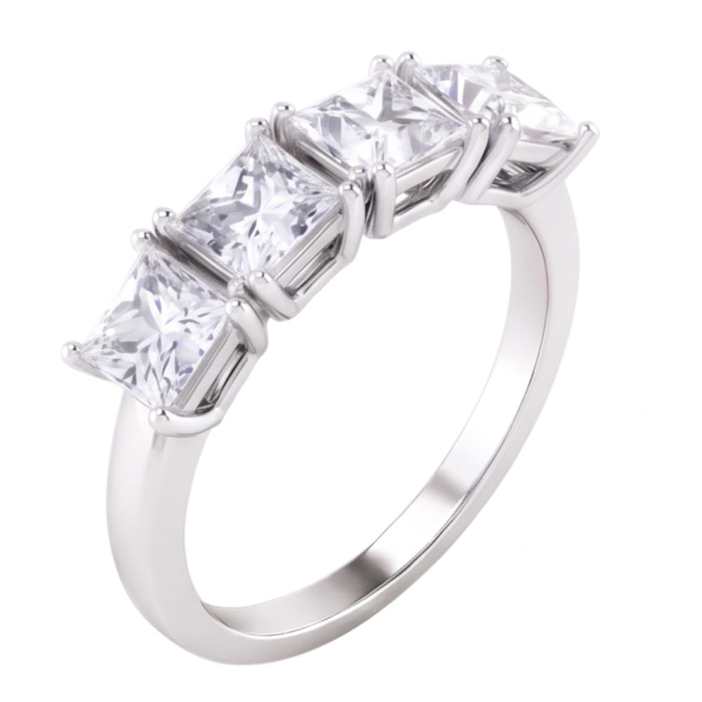 Princess Cut Diamond Jubiläumsring Band 3 Karat