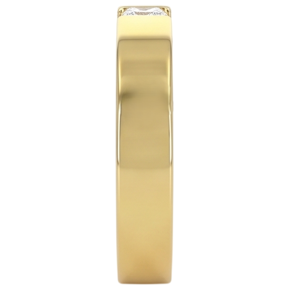 Princess Cut Echt Diamant Tension Set Herrenring 0,75 Karat Gelbgold