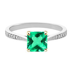 Naturreiner Pavé Kolumbianischer Smaragd Schmuckstein-Ring 3,50