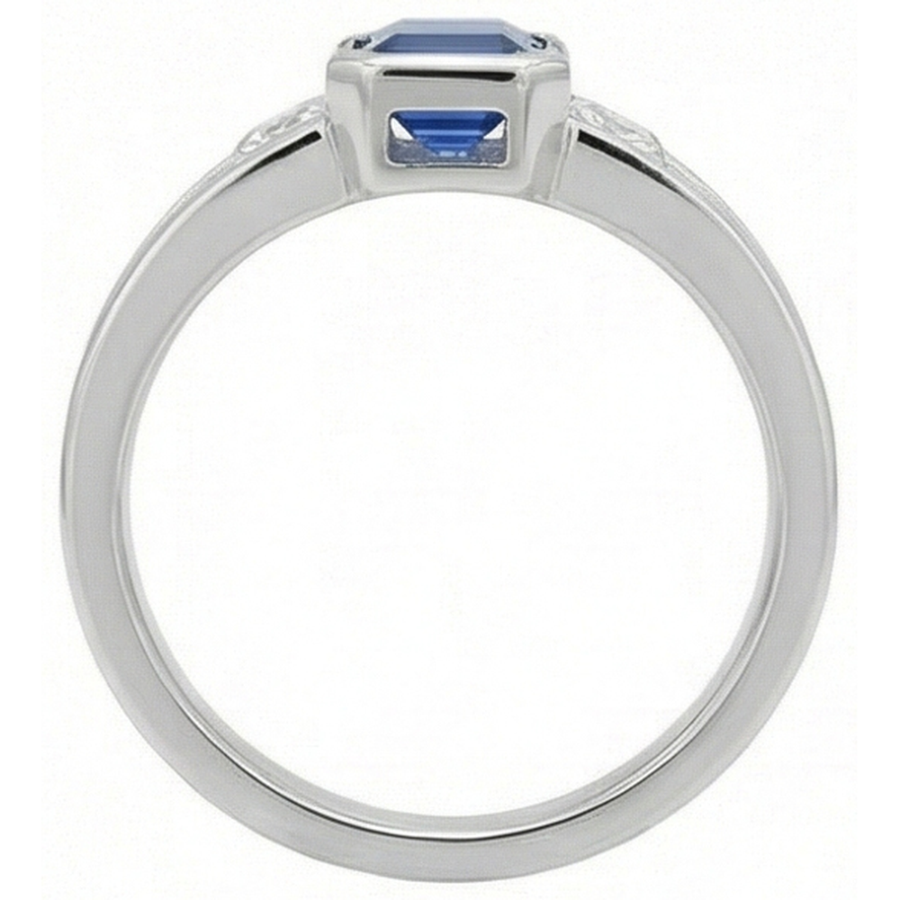 echter princess diamant 1.25Karat ring Profilansicht