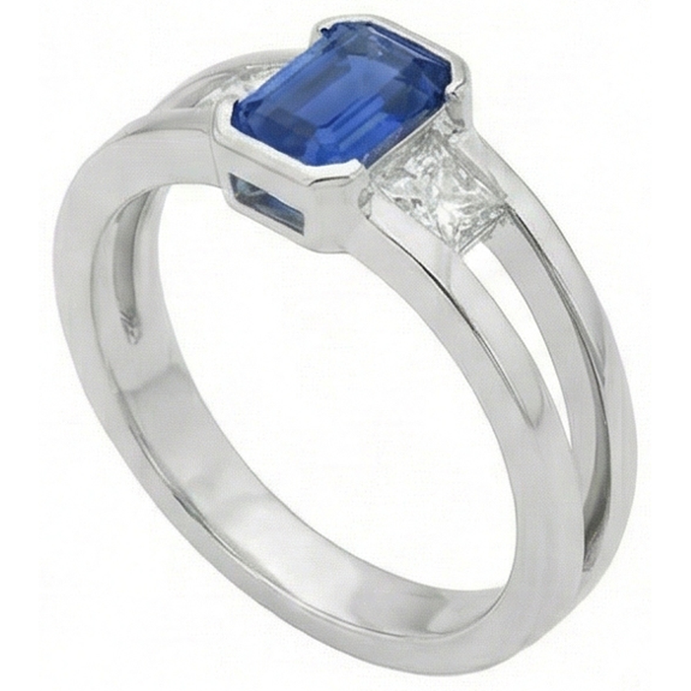 echter princess diamant 1.25Karat ring Vorderansicht