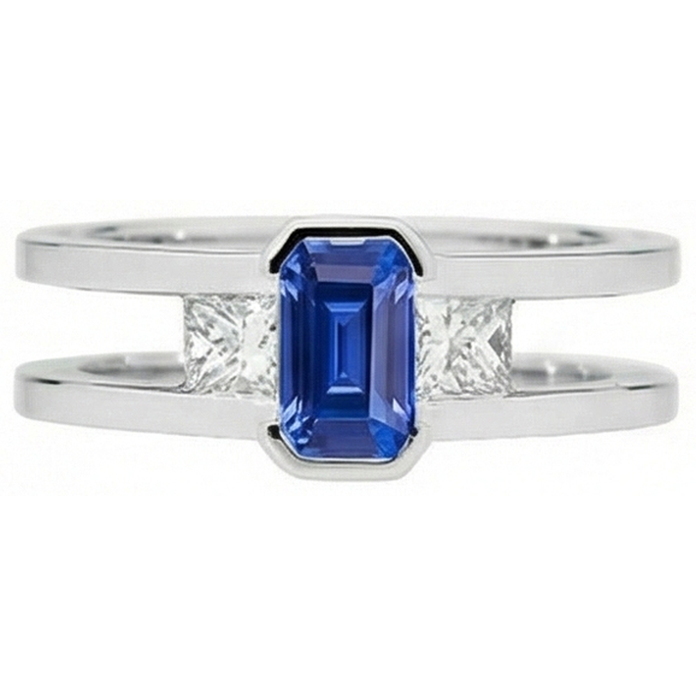 echter princess diamant 1.25Karat ring Seitenansicht
