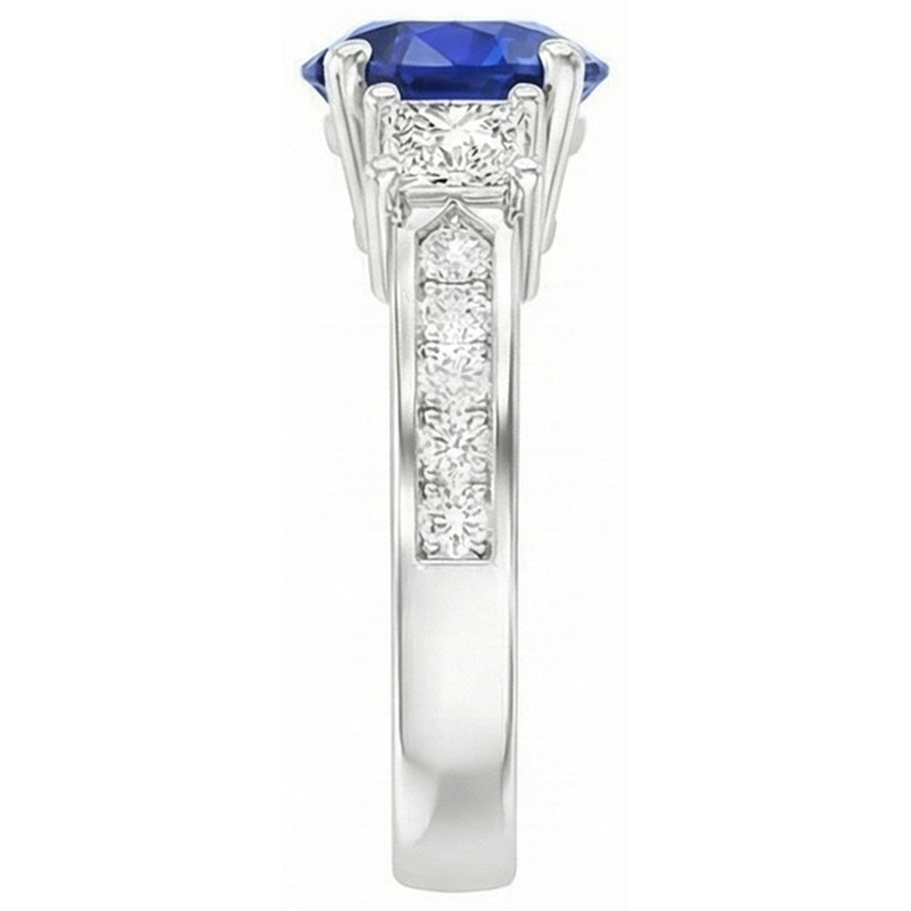 echter princess diamant 3.50Karat ring Profilansicht