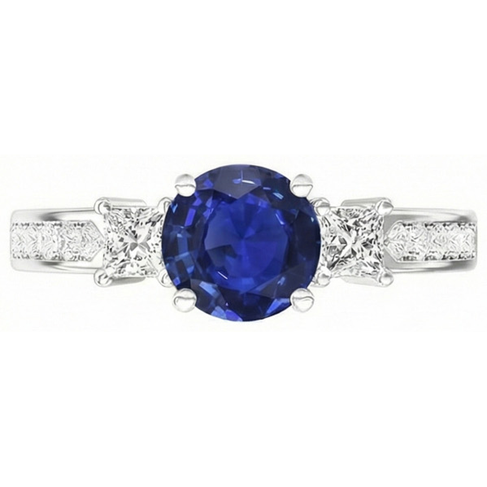 echter princess diamant 3.50Karat ring Seitenansicht