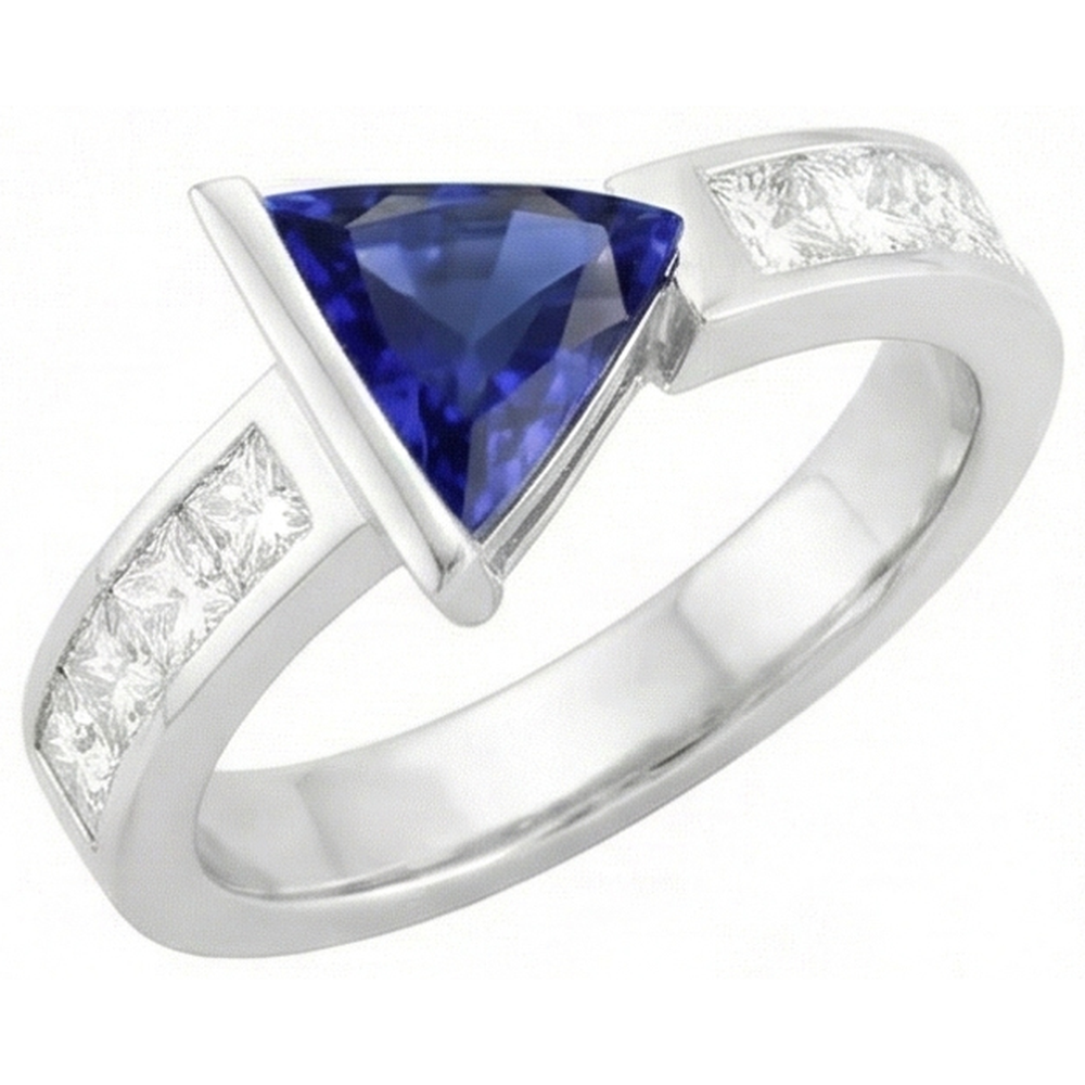 echter princess diamant 1.25Karat ring Vorderansicht