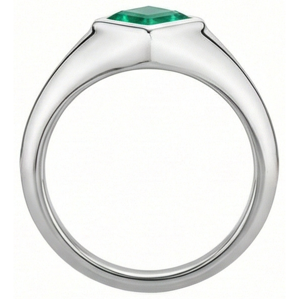 Erdgewonnener Edler Smaragd Edelstein-Ring – Draufsicht