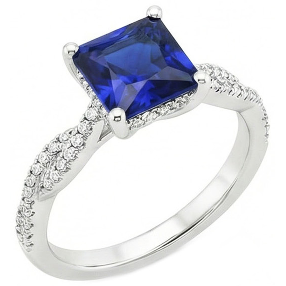 echter princess diamant 6Karat ring Seitenansicht