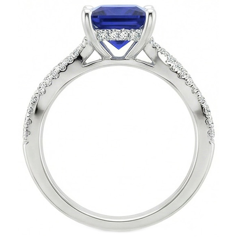 echter princess diamant 6Karat ring Detailansicht