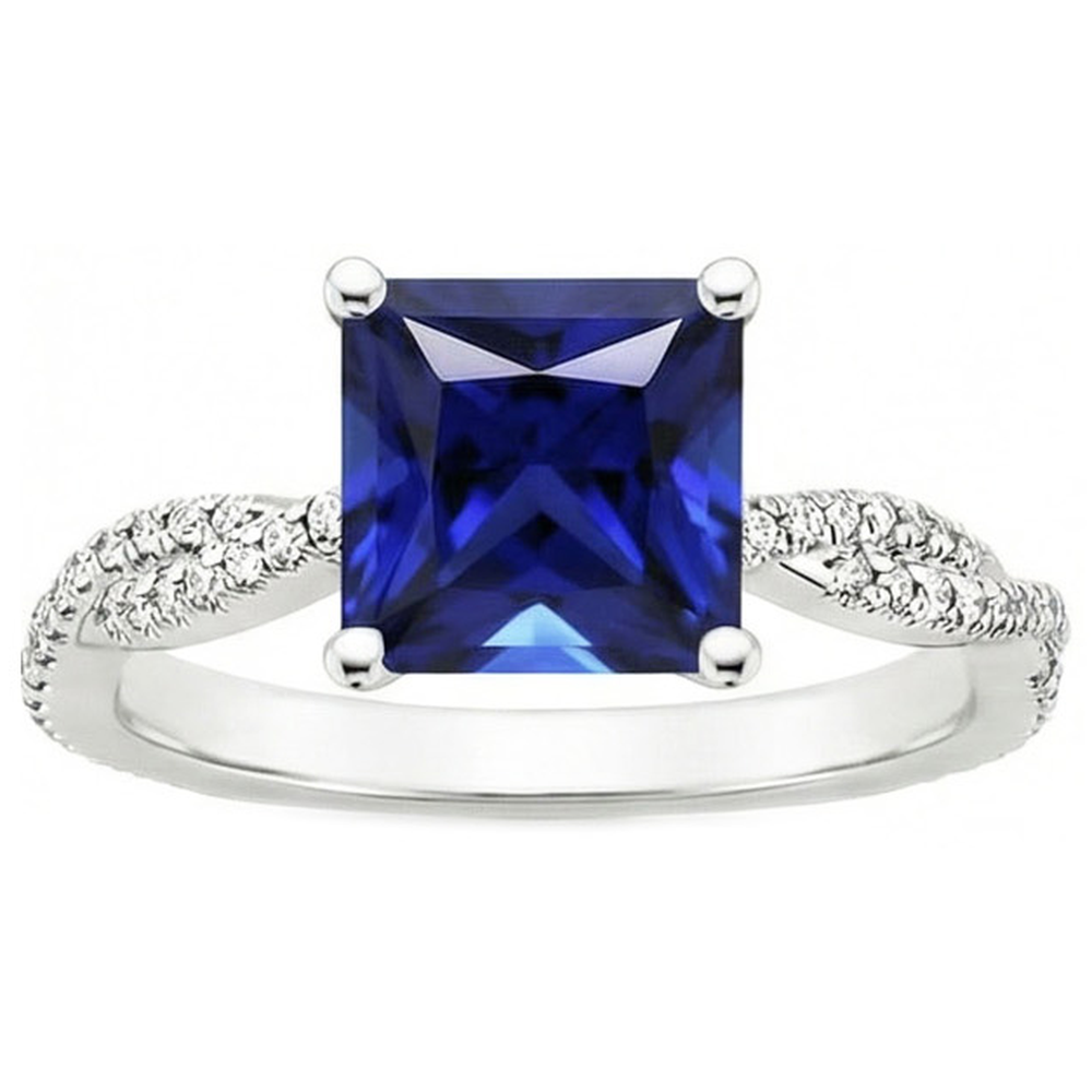 echter princess diamant 6Karat ring Draufsicht