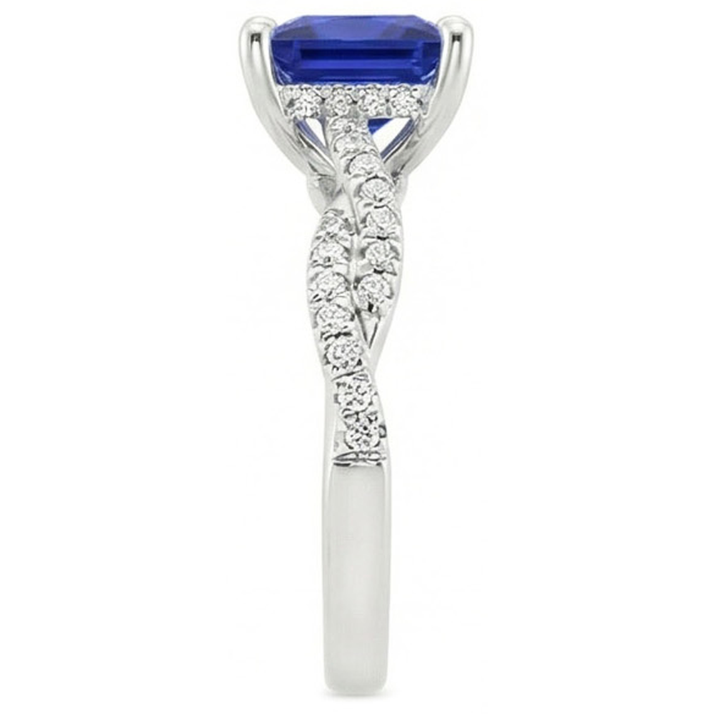 echter princess diamant 6Karat ring auf Weiß