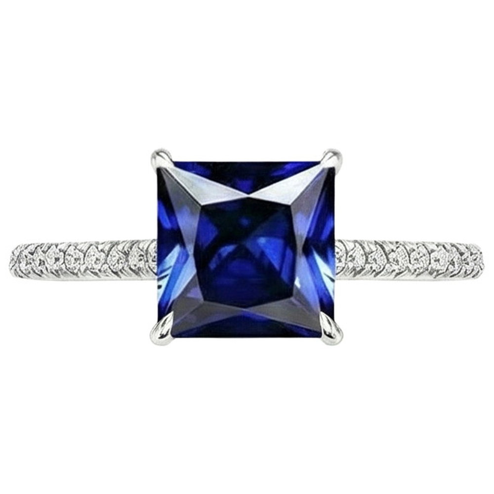 echter princess diamant 6Karat ring auf Weiß