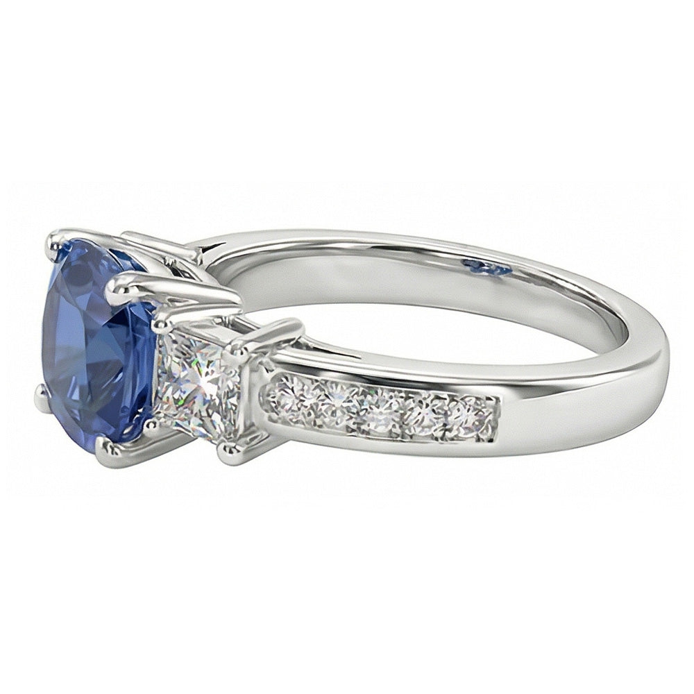 echter princess diamant 3Karat ring Profilansicht