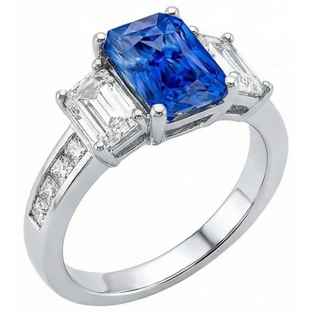 echter princess diamant 4Karat ring Seitenansicht