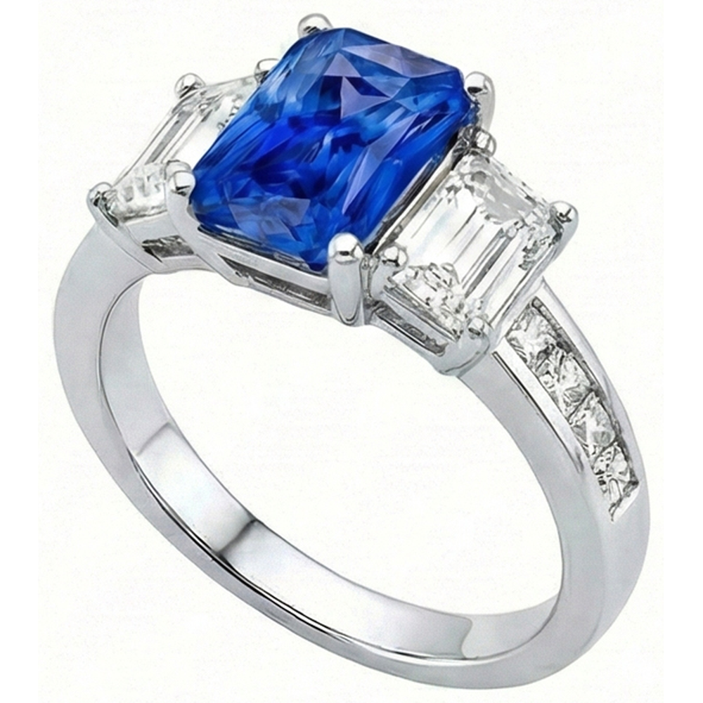 echter princess diamant 4Karat ring Draufsicht