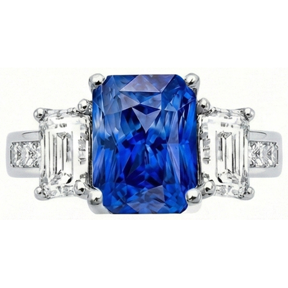 echter princess diamant 4Karat ring Detailansicht