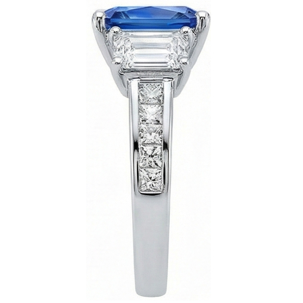 echter princess diamant 4Karat ring Profilansicht