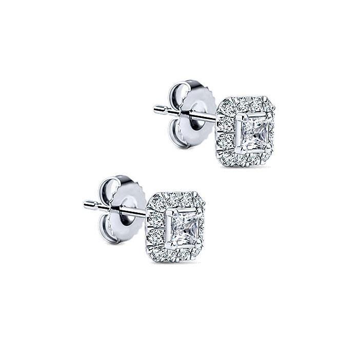 Princess And Runden Cut 2,50 Karat Echt Diamant Ohrstecker Pave