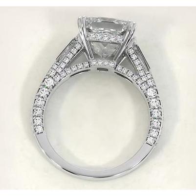 Princess Baguette Natürliche Diamant-Verlobungsring 5,10 Karat Schmuck Neu