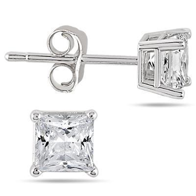 Princess Cut 5,40 Karat Natürliche Diamant Damen Ohrstecker Gold Weiß