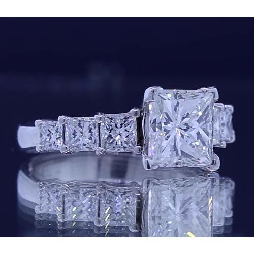 Princess Cut Natürliche Diamant-Verlobungsring 3,50 Karat Schmuck