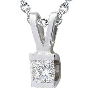 Princess Cut Natürliche Diamant Anhänger 1,50 Ct Funkelnder Schmuck 14K Weißgold