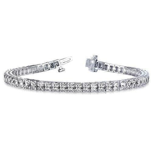 Princess Cut Natürliche Diamant Tennisarmband Weißgold Schmuck 10.80 Ct