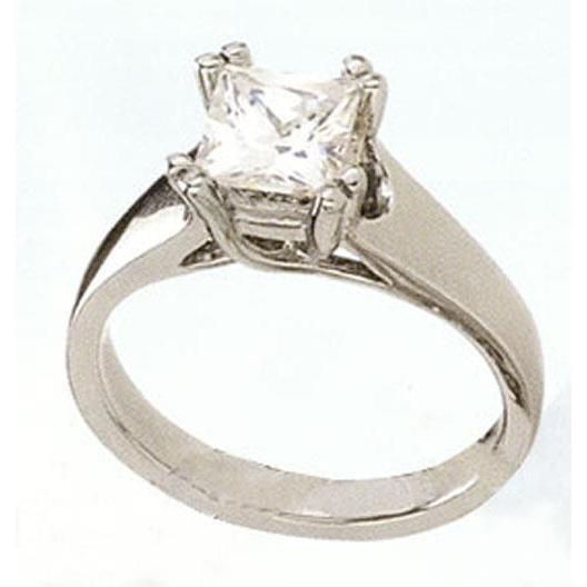 Princess Cut Solitaire Funkelnder Echt Diamantring 1,52 Ct