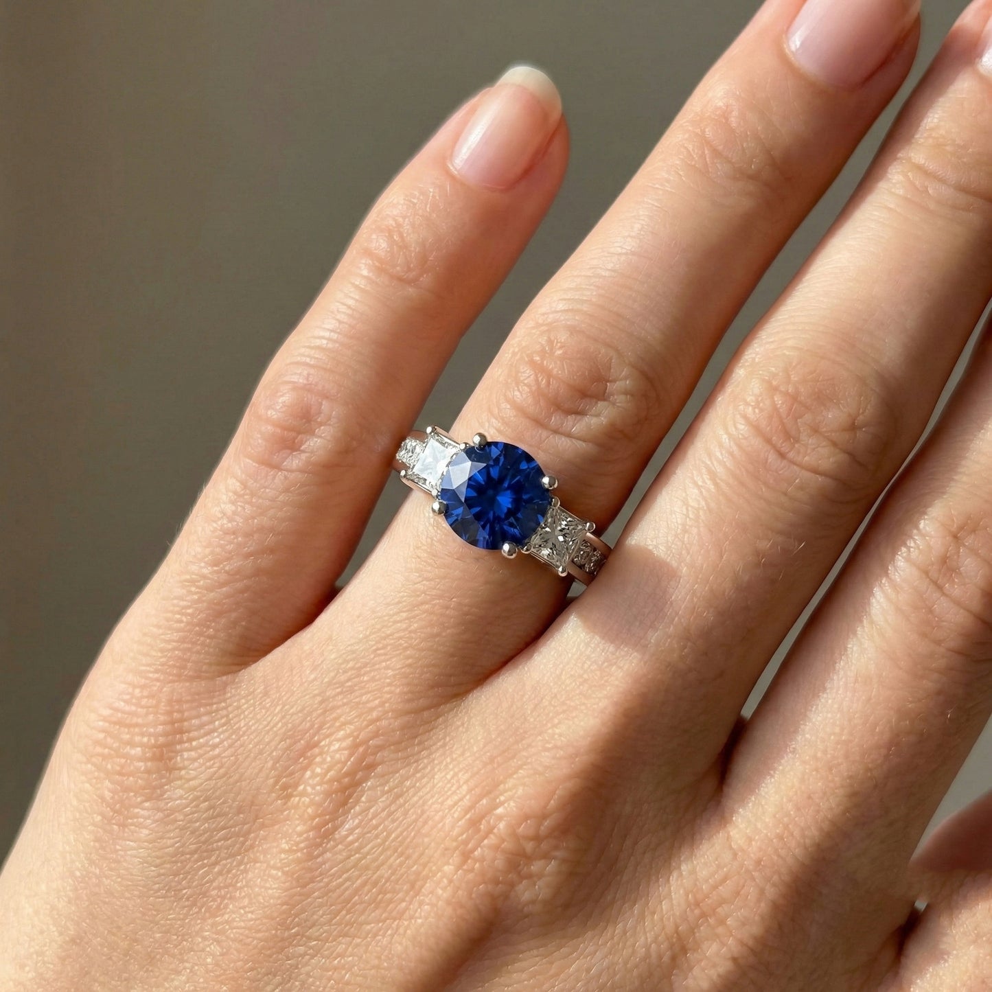 echter princess diamant 3.50Karat ring mit Diamantbesatz