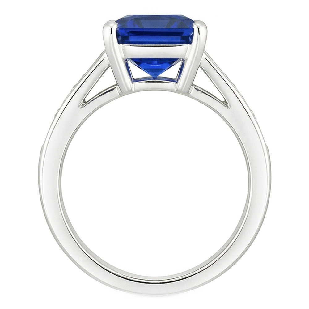 Princess & Baguette Natürlicher Diamant ( nicht im Labor gezüchtet ) Saphir Ring Radiant 3 Karat Kanalset