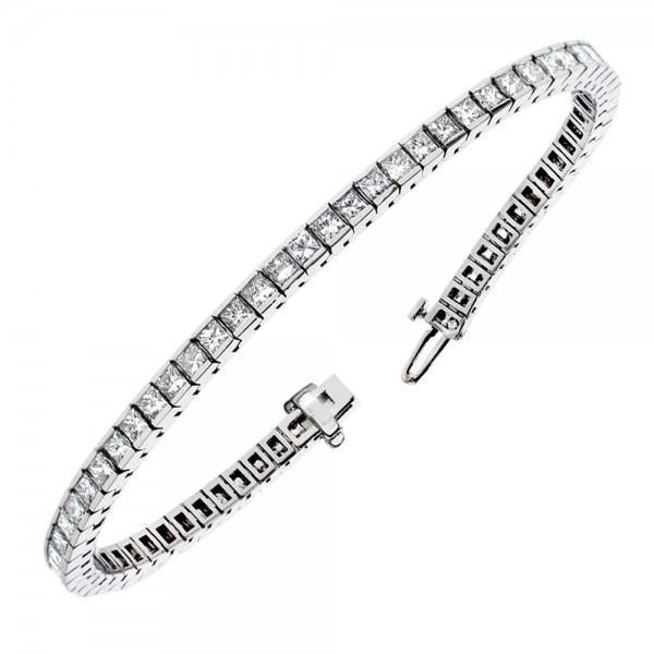 Diamant Prinzess-Schliff Tennis-Armband in 14 Karat Roségold – Hauptansicht