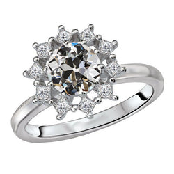 Diamant Halo-Ring 3,50 Karat F/VS1 – 14 Karat Weißgold