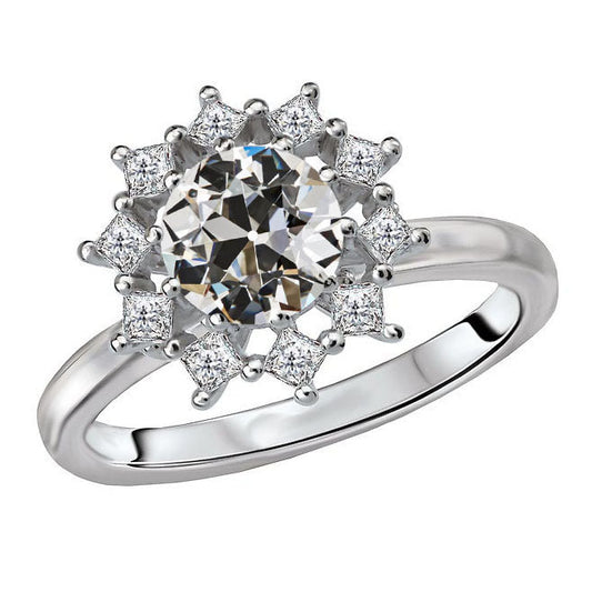 Stilvoller Diamant Halo-Ring 3,50 Karat – Hauptansicht