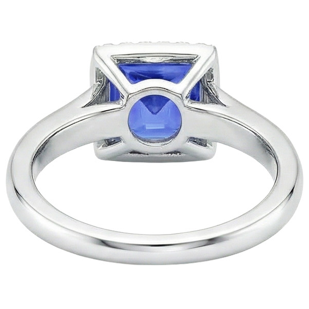 echter round diamant 5.40Karat ring Profilansicht