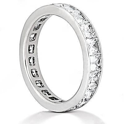 Prinzessin Echt Diamant Eternity Verlobungsband 4,40 Cts. Weißgold 14K