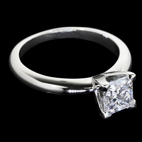 Prinzessin Natürliche DiamantSolitaire Damen Ring Weißgold 1,25 Karat