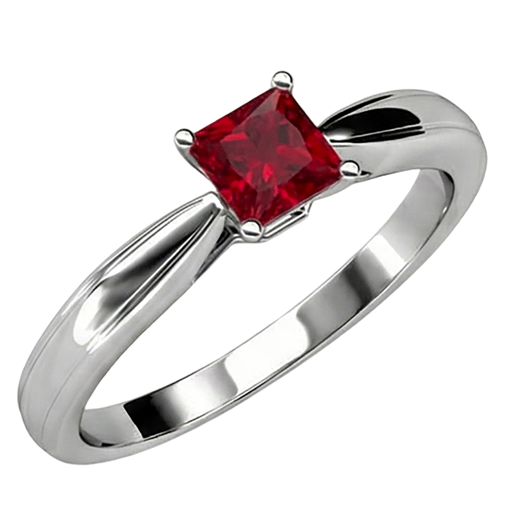 echter princess rubin 2Karat ring Detailansicht