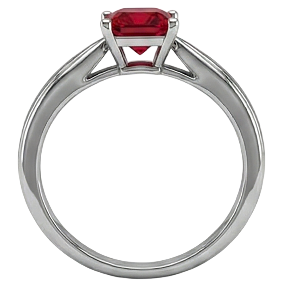 echter princess rubin 2Karat ring Profilansicht