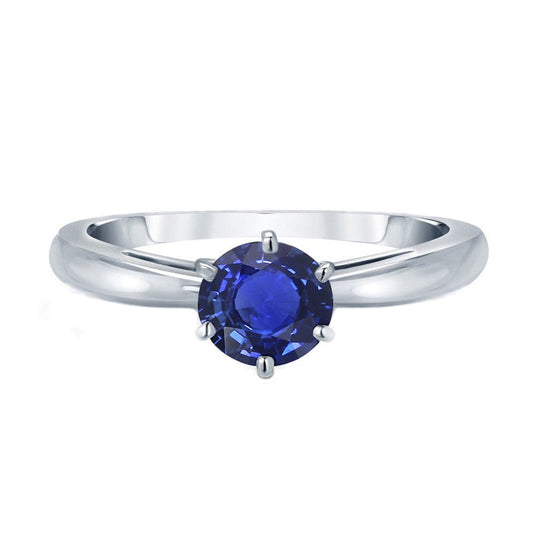 Schmuckstein-Ring 14 Karat Weißgold mit Blauer Saphir – Hauptansicht