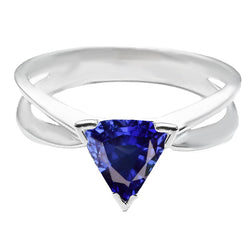 Geteilte Schiene Edelschmuck – Royalblauer Saphir 1,50 Karat 14