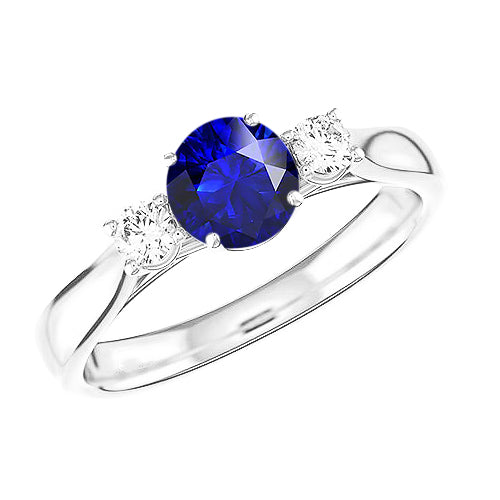 Schmuck 14K Weißgold mit Blauer Saphir – Hauptansicht