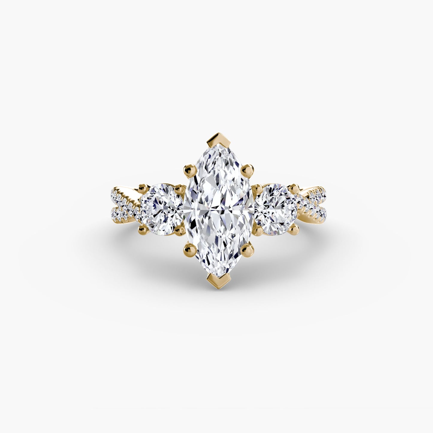 Diamant Brillantschliff Setting in Gold – Nahaufnahme
