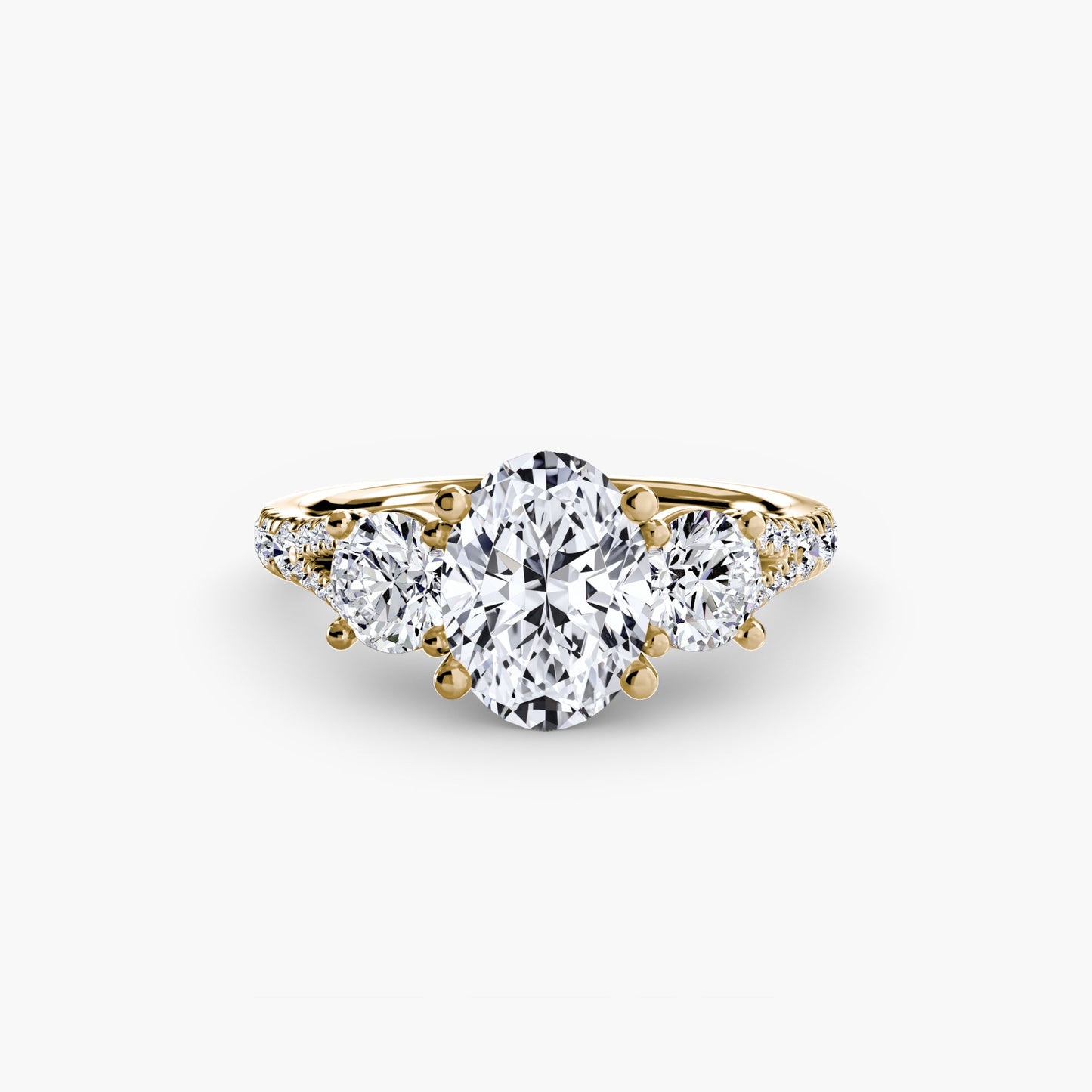 Edler Diamant Rund-Brillant Setting in Gold – Profilansicht